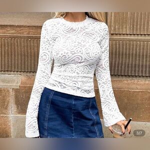 Elegant White Lace Top